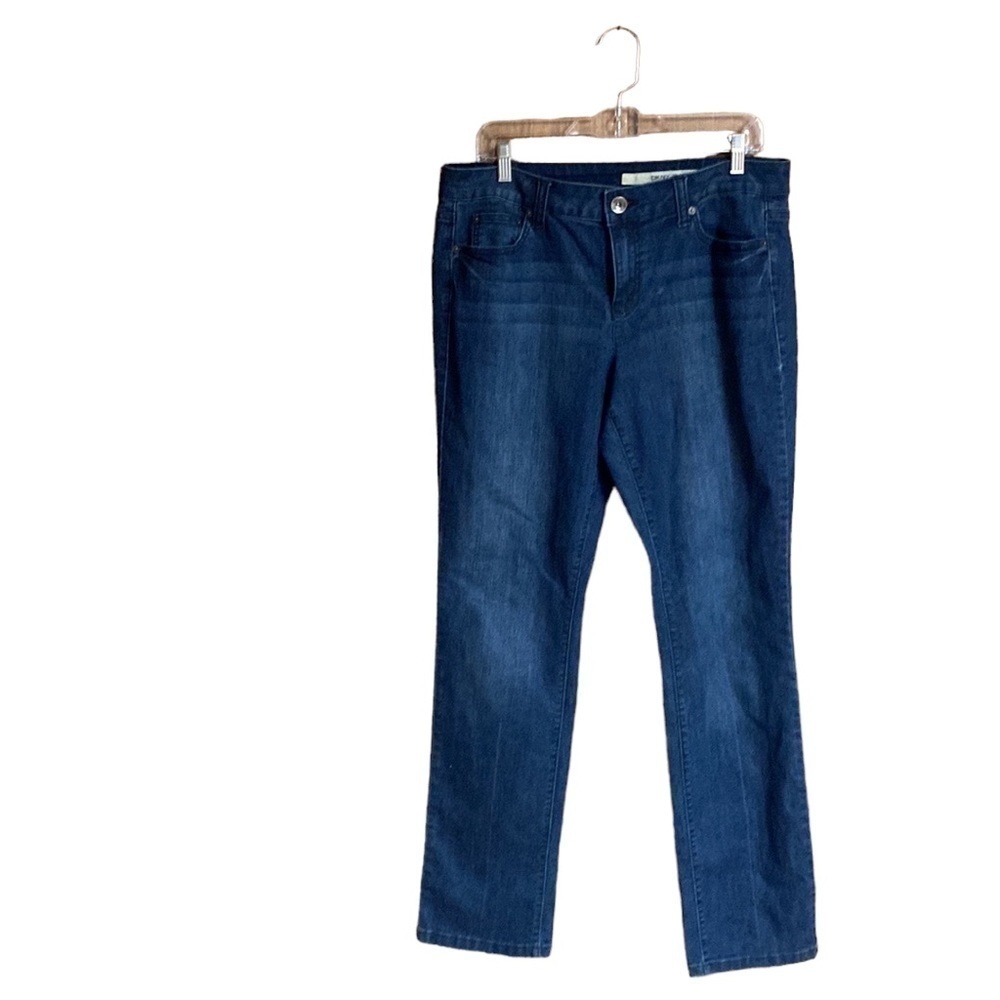 𝅺dkny straight leg jeans size 12 dark wash‎